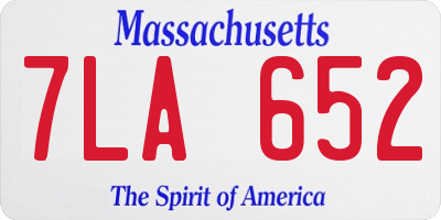 MA license plate 7LA652