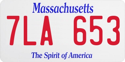 MA license plate 7LA653