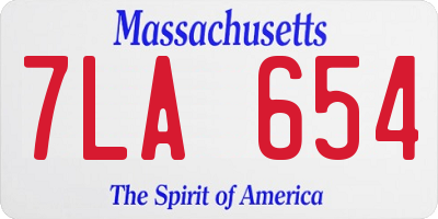 MA license plate 7LA654