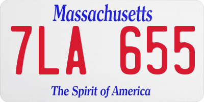 MA license plate 7LA655