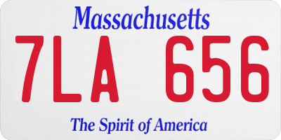 MA license plate 7LA656