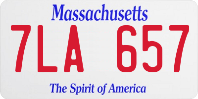 MA license plate 7LA657