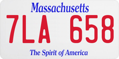 MA license plate 7LA658