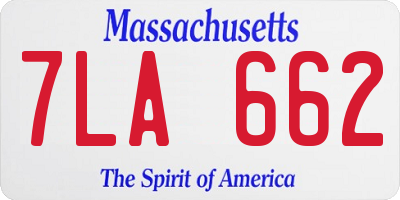 MA license plate 7LA662