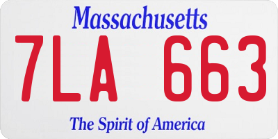 MA license plate 7LA663