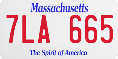 MA license plate 7LA665