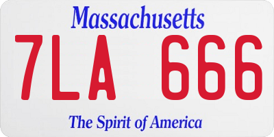 MA license plate 7LA666