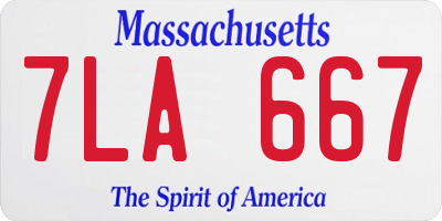 MA license plate 7LA667