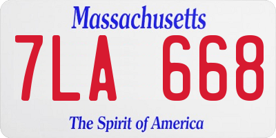 MA license plate 7LA668