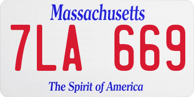 MA license plate 7LA669