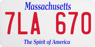 MA license plate 7LA670
