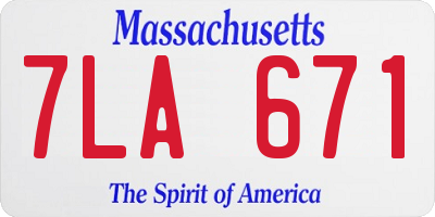 MA license plate 7LA671