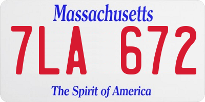 MA license plate 7LA672
