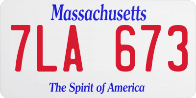 MA license plate 7LA673