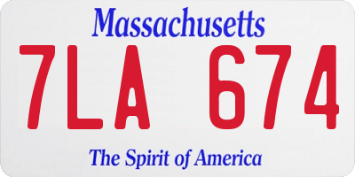 MA license plate 7LA674