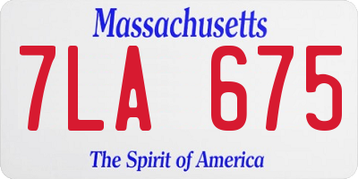 MA license plate 7LA675