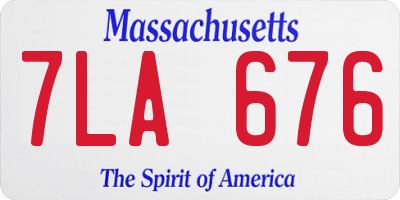 MA license plate 7LA676