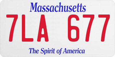 MA license plate 7LA677