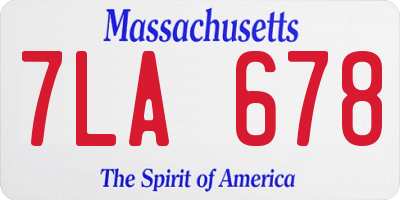 MA license plate 7LA678