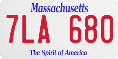 MA license plate 7LA680