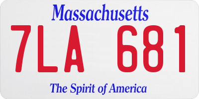 MA license plate 7LA681
