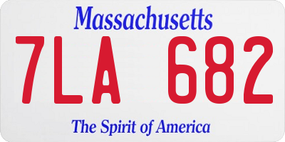 MA license plate 7LA682