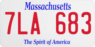 MA license plate 7LA683
