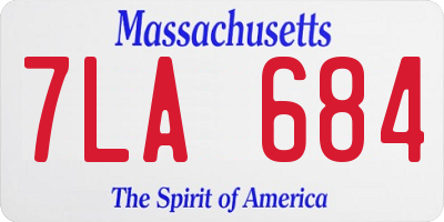MA license plate 7LA684