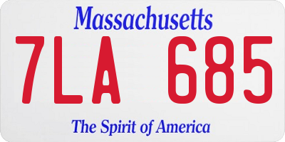 MA license plate 7LA685