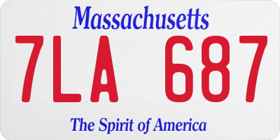 MA license plate 7LA687