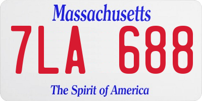 MA license plate 7LA688