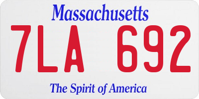 MA license plate 7LA692