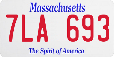MA license plate 7LA693