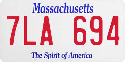 MA license plate 7LA694