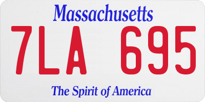 MA license plate 7LA695