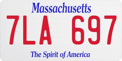 MA license plate 7LA697