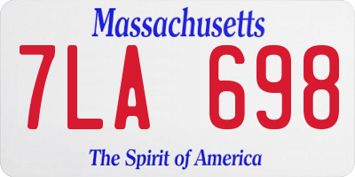MA license plate 7LA698