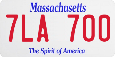 MA license plate 7LA700