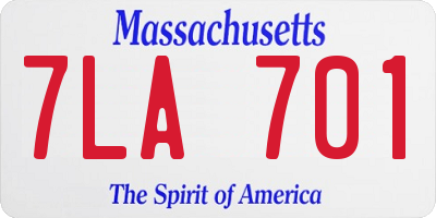 MA license plate 7LA701