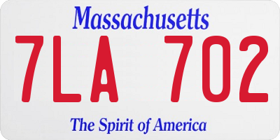 MA license plate 7LA702