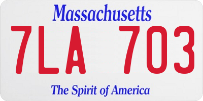 MA license plate 7LA703