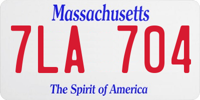 MA license plate 7LA704