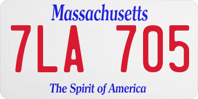 MA license plate 7LA705
