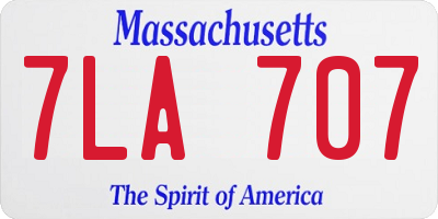 MA license plate 7LA707