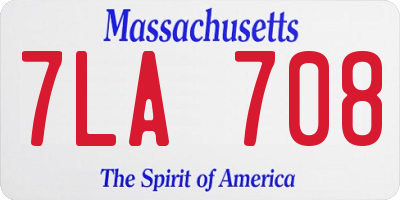 MA license plate 7LA708