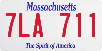 MA license plate 7LA711