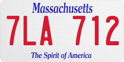 MA license plate 7LA712