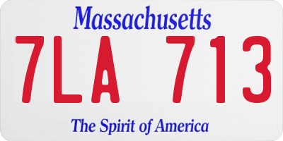 MA license plate 7LA713