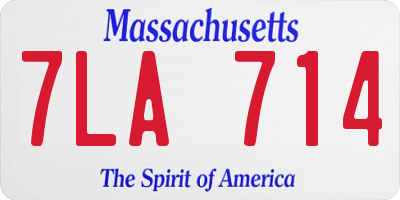 MA license plate 7LA714