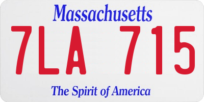 MA license plate 7LA715
